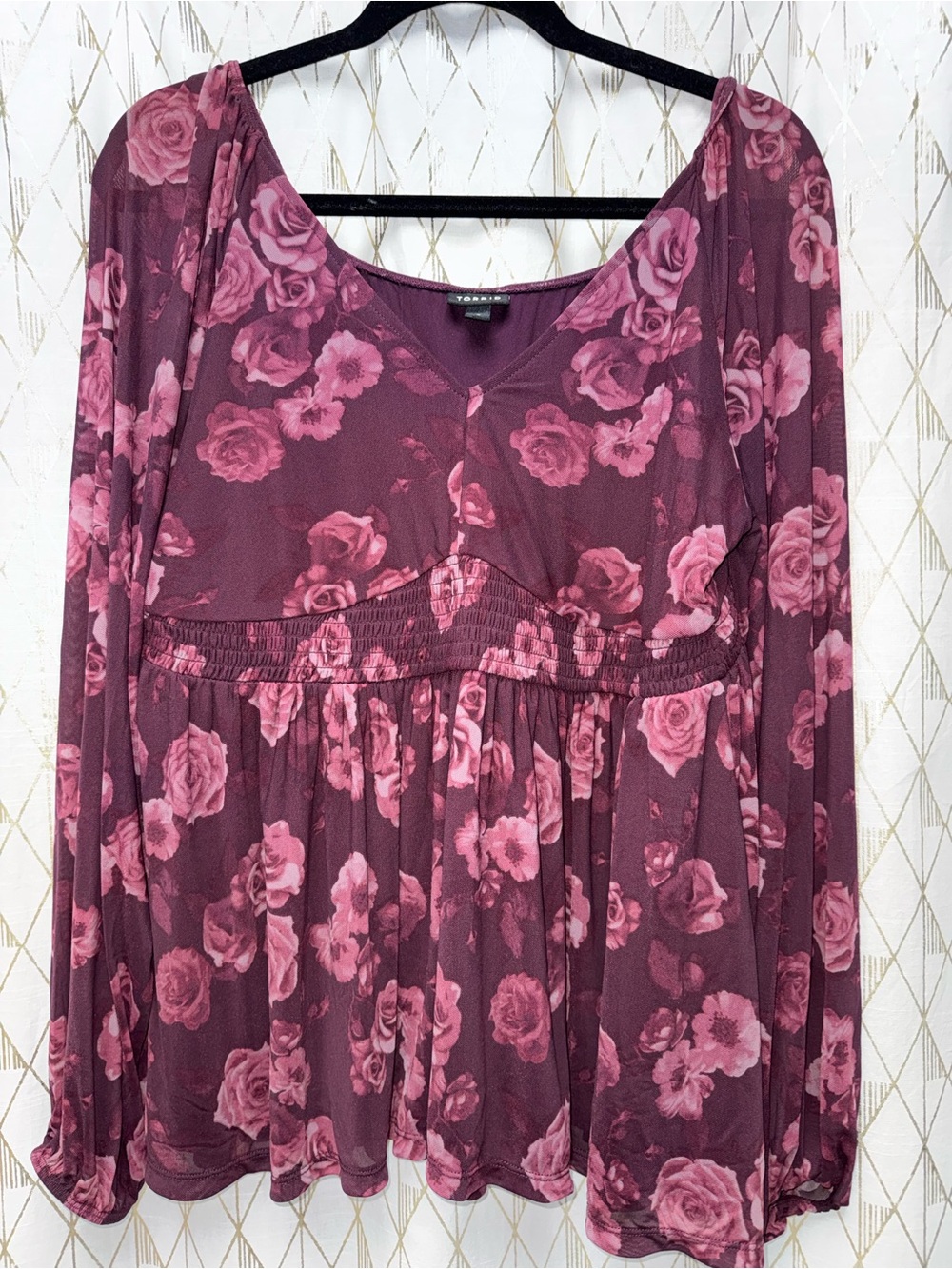 Torrid Floral Long-Sleeve Blouse 0x